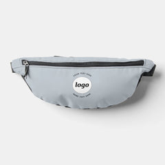 Round Logo Text Promotional Business Blue Fanny Pack