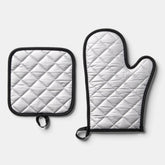 White Lobster on Teal Personalized Oven Mitt & Pot Holder Set