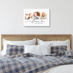 Love Heart Script Family Photo Collage Canvas Print