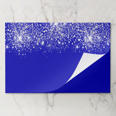Royal blue silver glitter party paper placemat