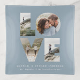 Love 4 photo simple modern personalised gift blue trinket tray
