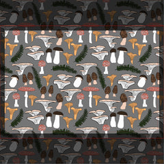 Fun Fungi Mushroom Fern Pattern Kitchen Towel