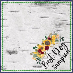 Best Dog Wedding Pet Personalized Sunflower Wood Bandana