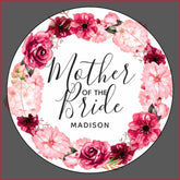 Burgundy & Blush Pink Floral Mother of the Bride Wine Charm