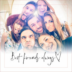 Best Friends Always Modern Heart Script Photo Magnet