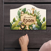 Personalized Cute Jungle Animals Kids Door Sign