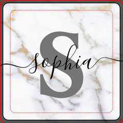 Custom Personalized Monogram Script Name Initial Stone Coaster
