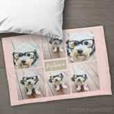 6 Photo Collage Name Minimalist - Can Edit color Pillow Case