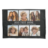 12 Photo Collage - 6 on Each Side - Plus Text Pillow Case