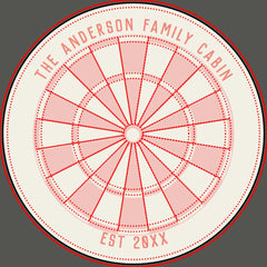 Personalized Family Name Custom Pink Game Room Dart Board