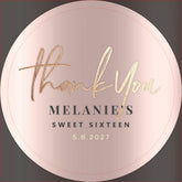 Thank You Personalized 16th Bridal Rose Gold Chic Bottle Opener