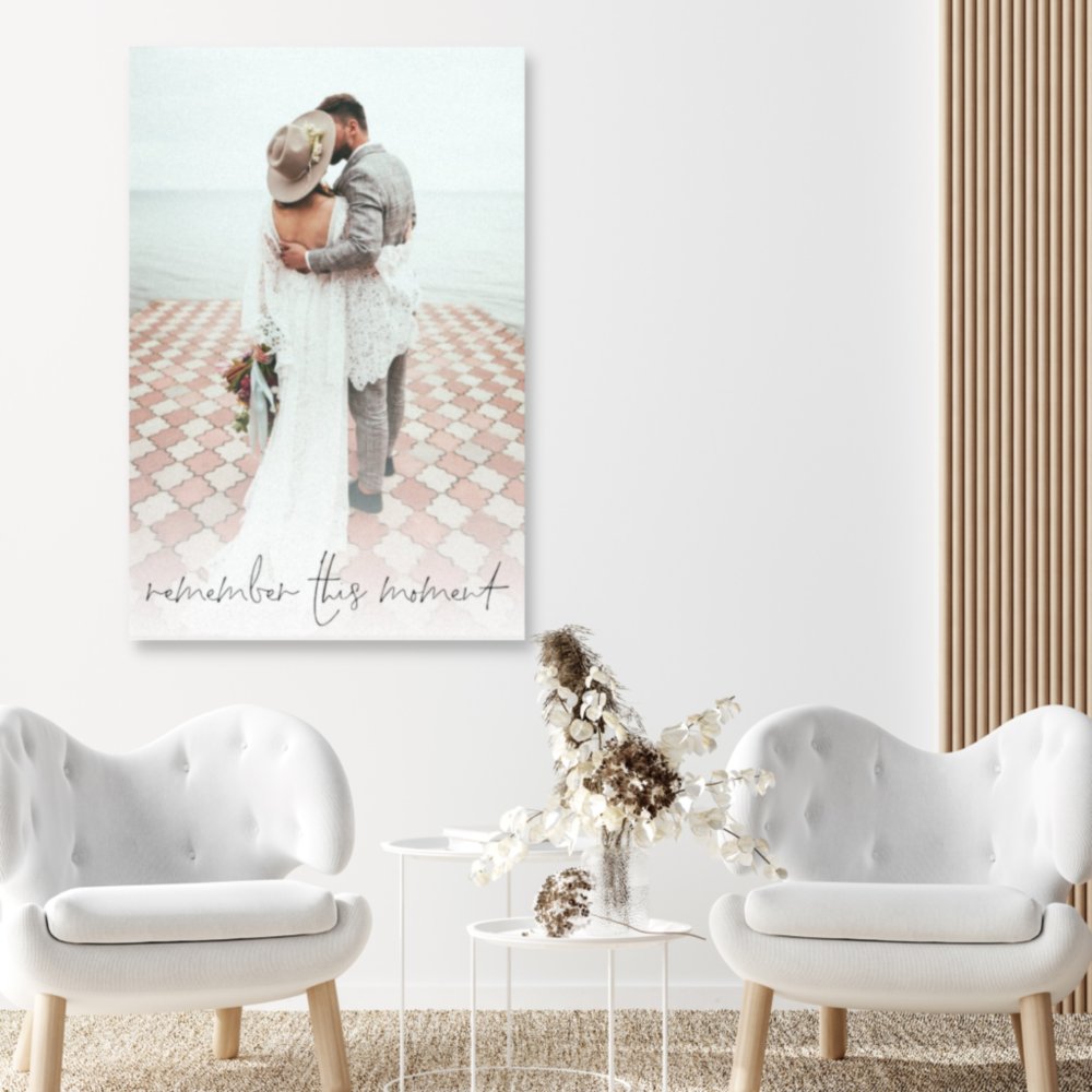 Script Couple Photo Remember This Moment Wedding Canvas Print