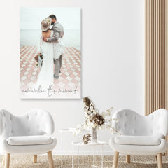 Script Couple Photo Remember This Moment Wedding Canvas Print