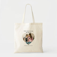 Personalized Best Mom Ever Heart Photo Tote Bag