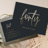 Modern 40th birthday simple stylish elegant script napkins