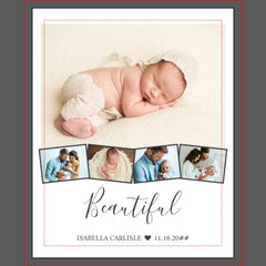 Baby Photo Collage Zigzag Picture Strip Custom Canvas Print