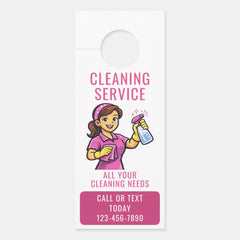 Maid House Cleaning Service Door Hanger