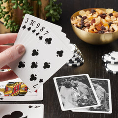 Couples Initials Retro Photo Monogram Poker Cards