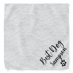 Best Dog Wedding Pet Personalized White Lace Bandana