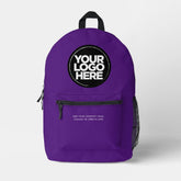 Purple | Personalized Corporate Logo and Text Printed Backpack