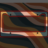 Earthy Boho Abstract Wavy Swirl Lines Terracotta License Plate Frame