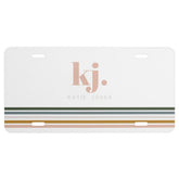 Chic Retro Stripes Monogram License Plate