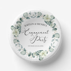 Green Eucalyptus Leaves Botanical Engagement Party Paper Bowls