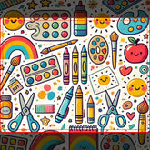 Personalized Kid's School Art Supplies Metal Lunch Box