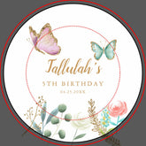 Whimsical Gold Butterfly Garden Birthday Party Paper Plates