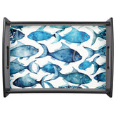 Watercolor Blue Fish | Nautical Home & Party Decor Serving Tray