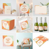 Retro Mint Orange Boho Stripes Custom Baby Shower Cornhole Set