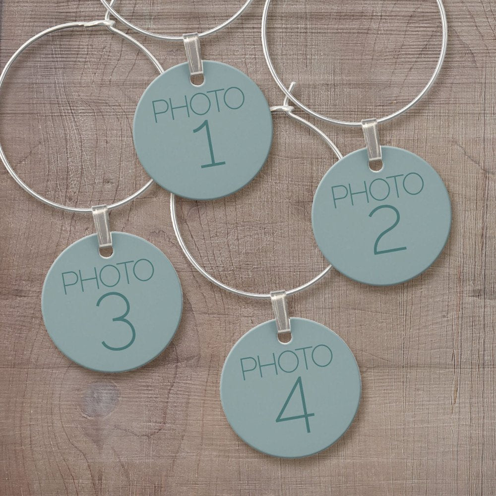 Create Your Own Collage with 4 Photos Wine Charm