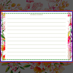 Cute Modern Pink Orange Flowers Shower Recipe Card