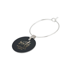 Modern 60th birthday simple stylish elegant script wine charm