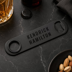 Bar Key | Personalized Black Bottle Opener Gift