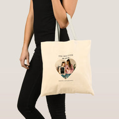 Personalized Best Mom Ever Heart Photo Tote Bag
