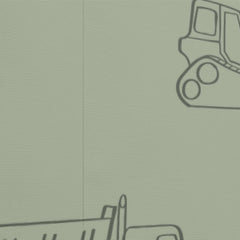 Construction Vehicles Builder Boy Truck Sage Green Wallpaper