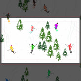 Freeride Alpine Skiers Skiing Ski Skis Art Party Place Card Holder