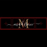 Modern Black Gold Monogram Elegant Script Name Beer Pong Table