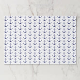 Nautical anchor navy blue & white paper placemats