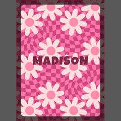 Hippie Groovy Pink Daisy Personalized Name Gift Poker Cards