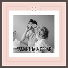 Modern Family Photo Pastel Pink Simple Gift Keychain