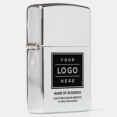 Branded Chrome Business Logo Promo Zippo Lighter