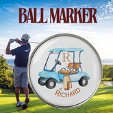 Custom Cart Clubs Monogram Name Golf Ball Marker