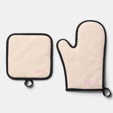 Minimalist Modern Initial Monogram Oven Mitt & Pot Holder Set