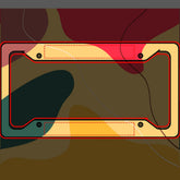 Colorful organic shapes abstract background license plate frame