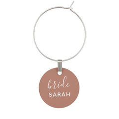 Blush Bachelorette Personalized Bride Gift Wine Charm