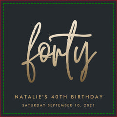 Modern 40th birthday simple stylish elegant script napkins