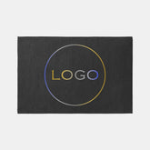 Custom Corporate Business Large Logo Elegant Black Rug