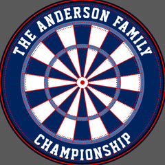 Custom Family Name Personalized Blue Dartboard